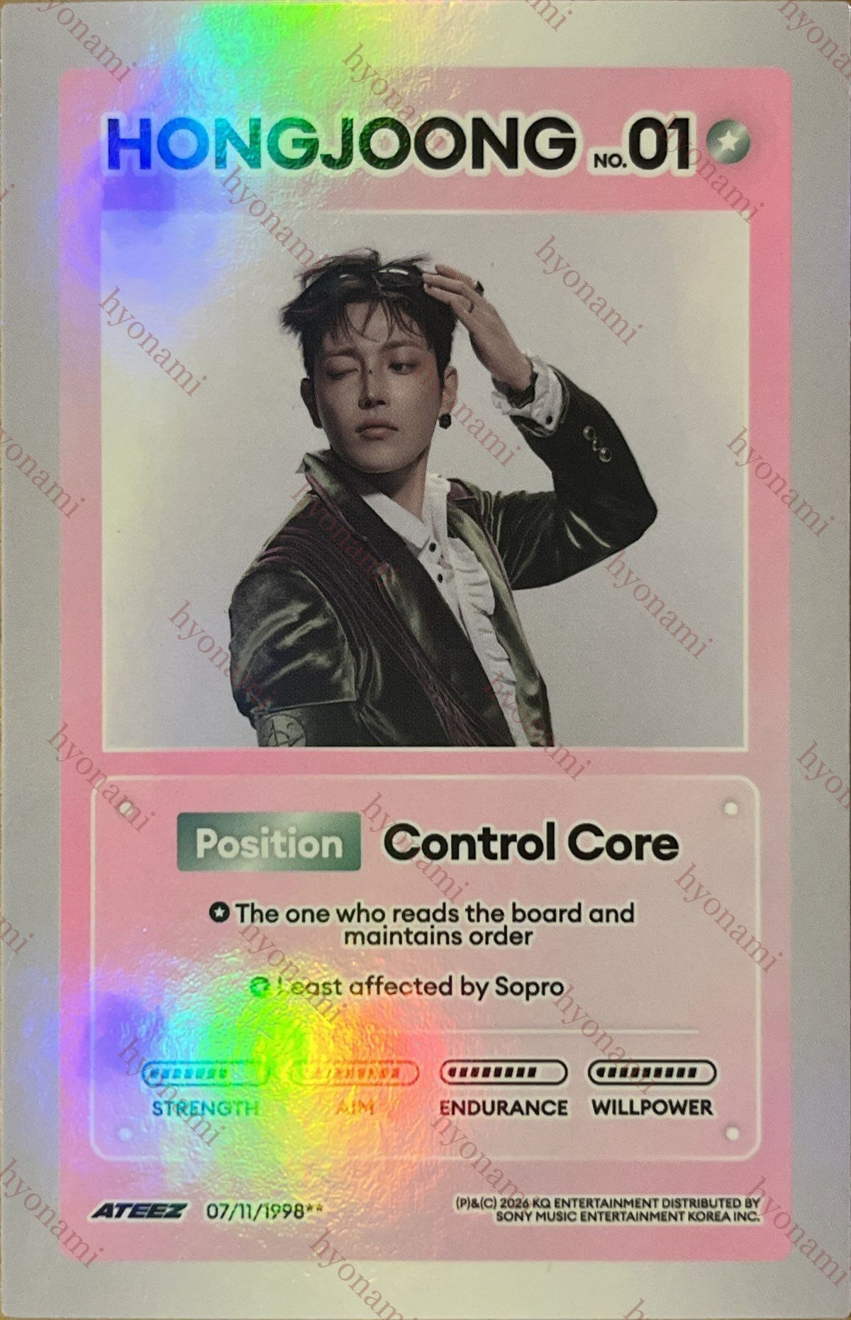 ATEEZ Golden hour part. 5 A ver. character card Hongjoong