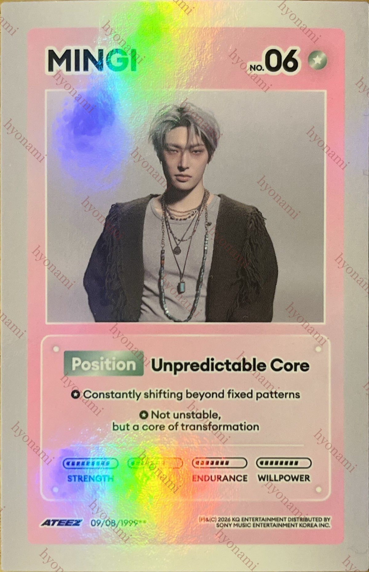 ATEEZ Golden hour part. 5 A ver. character card Mingi