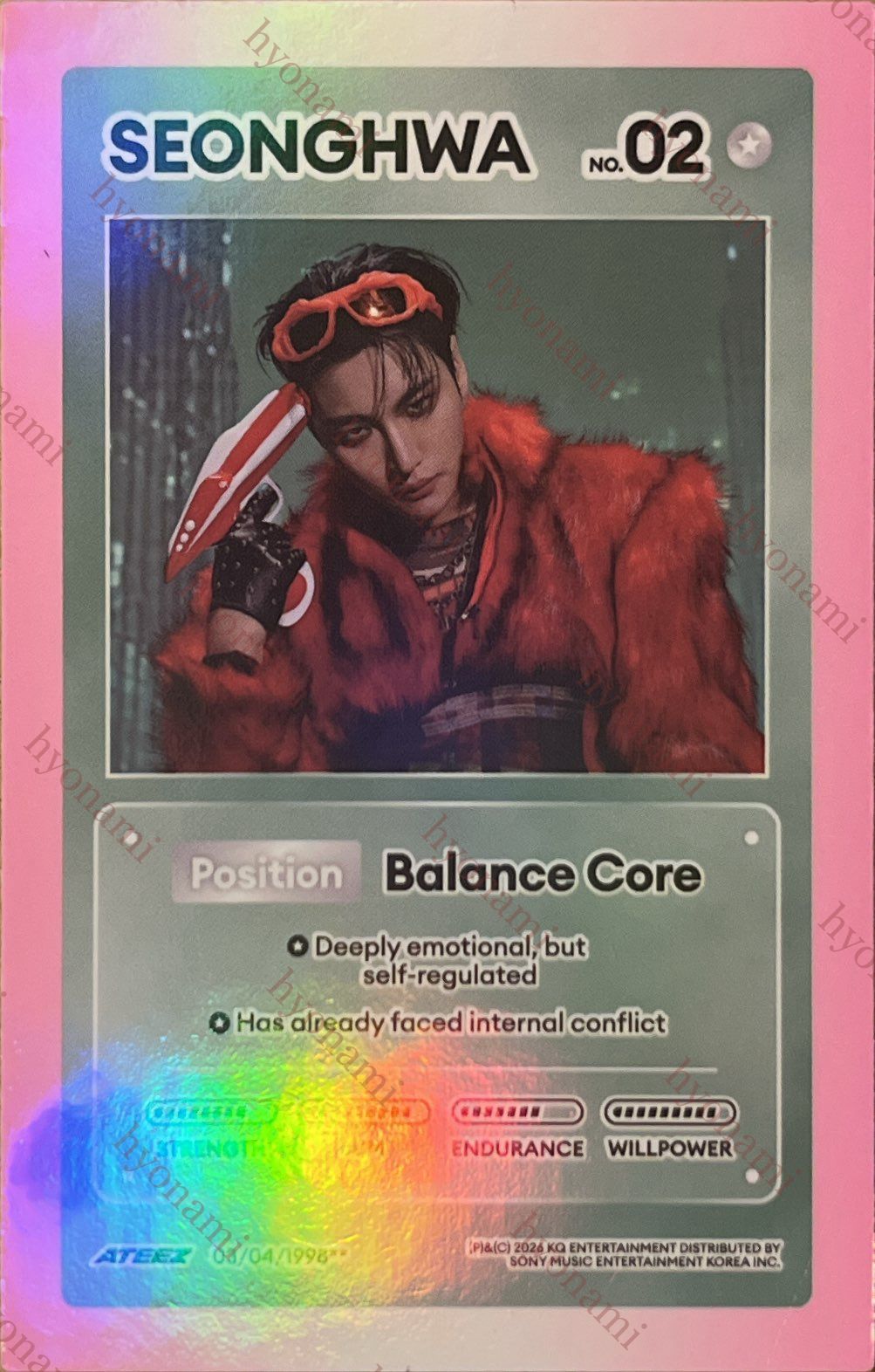 ATEEZ Golden hour part. 5 Z ver. character card Seonghwa