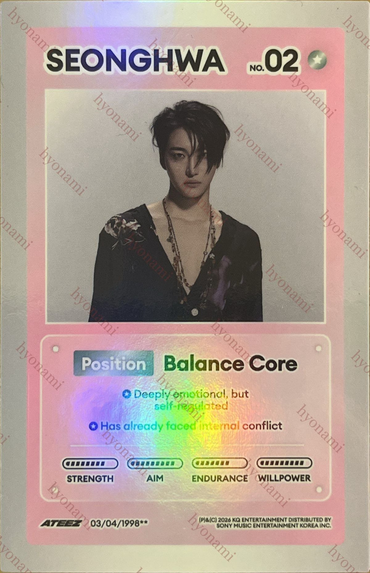 ATEEZ Golden hour part. 5 A ver. character card Seonghwa
