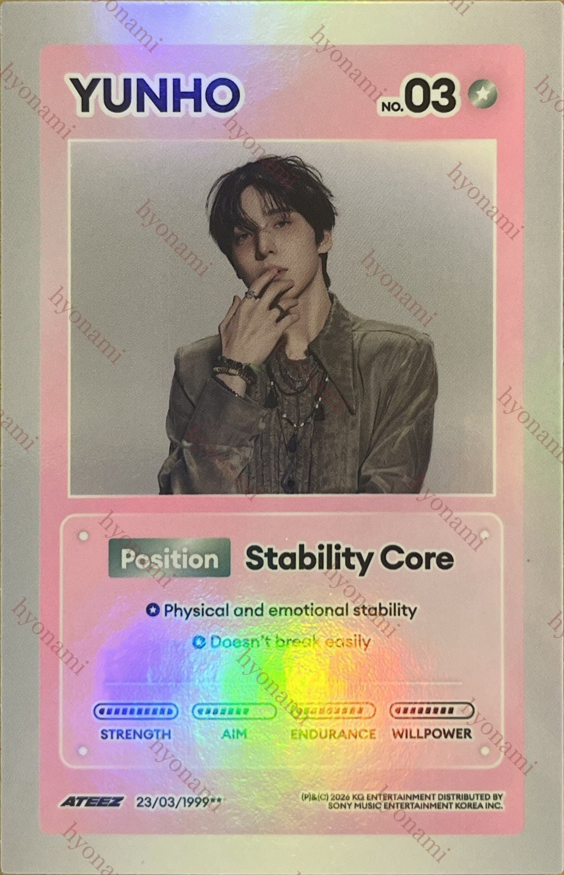 ATEEZ Golden hour part. 5 A ver. character card Yunho