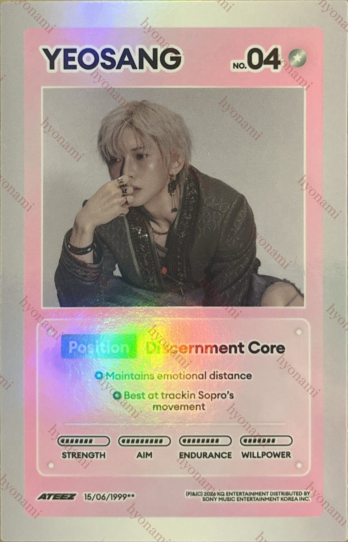 ATEEZ Golden hour part. 5 A ver. character card Yeosang