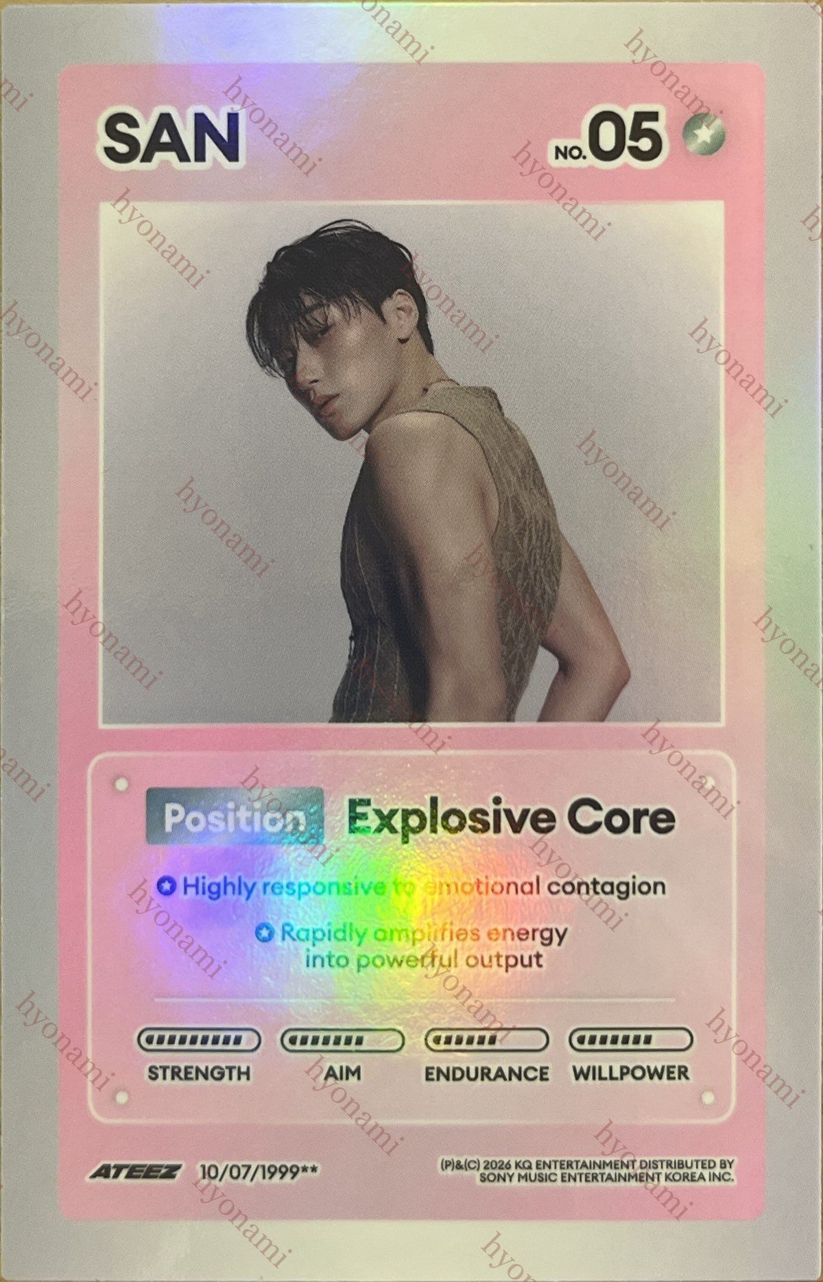 ATEEZ Golden hour part. 5 A ver. character card San
