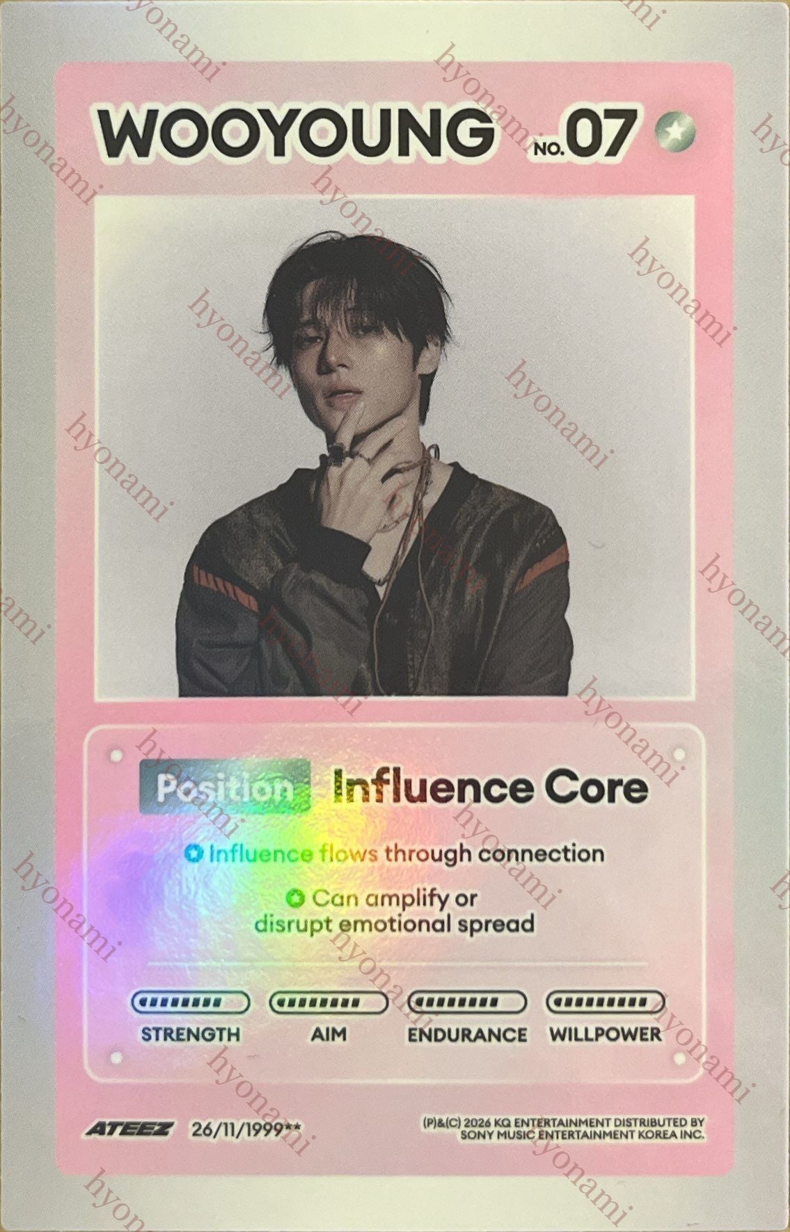 ATEEZ Golden hour part. 5 A ver. character card Wooyoung
