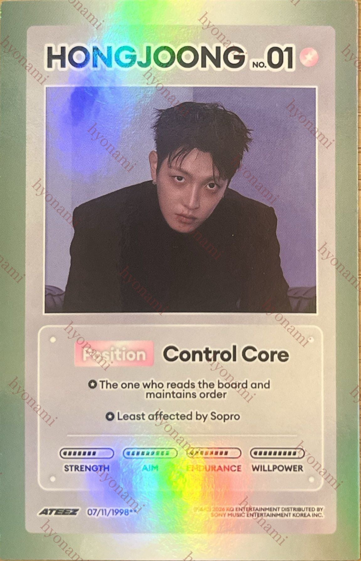 ATEEZ Golden hour part. 5 Diary ver. character card Hongjoong