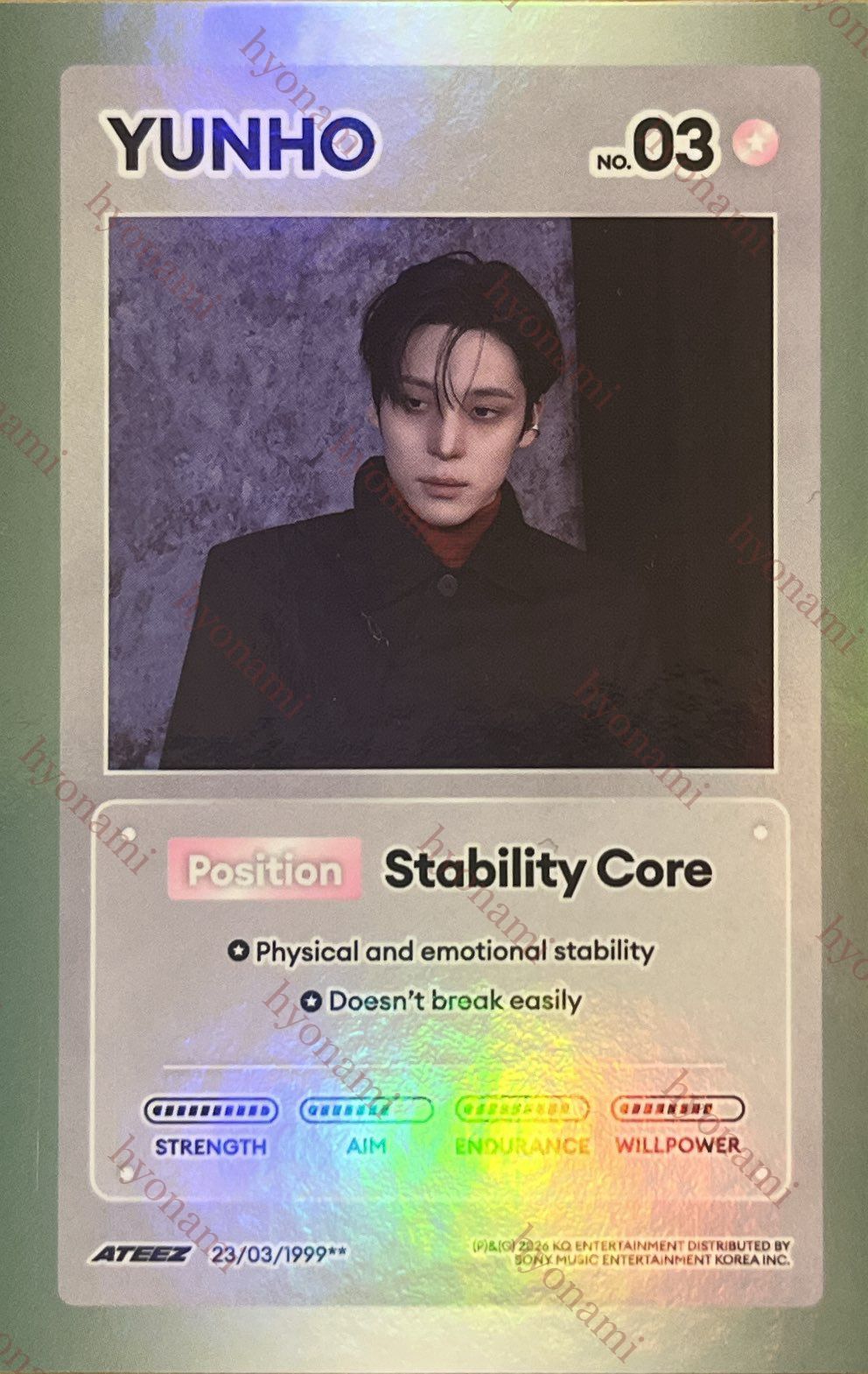 ATEEZ Golden hour part. 5 Diary ver. character card Yunho