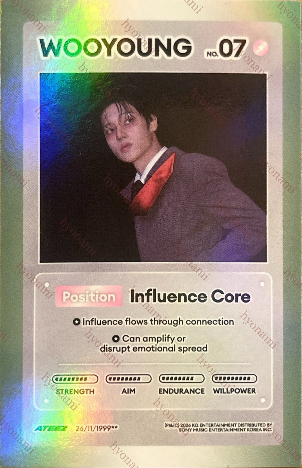 ATEEZ Golden hour part. 5 Diary ver. character card Wooyoung