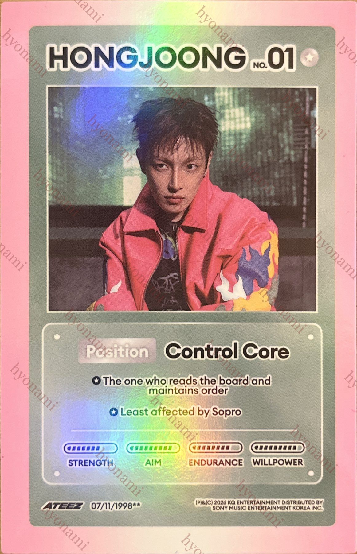 タレントカード ATEEZ GH5 POPUP MINGI ATEEZ Golden hour part. 5 Z ver. character card Mingi – HYONAMI