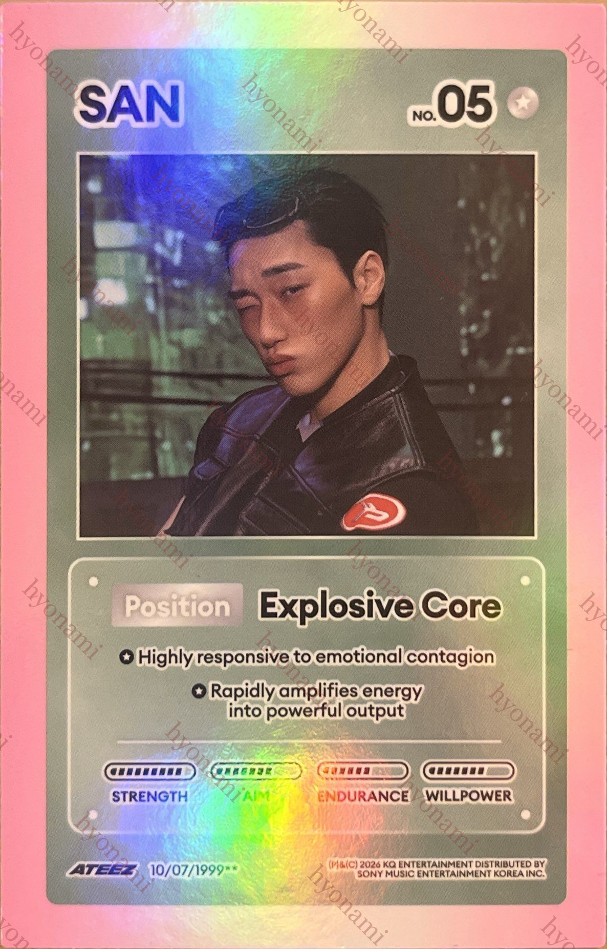 ATEEZ Golden hour part. 5 Z ver. character card San