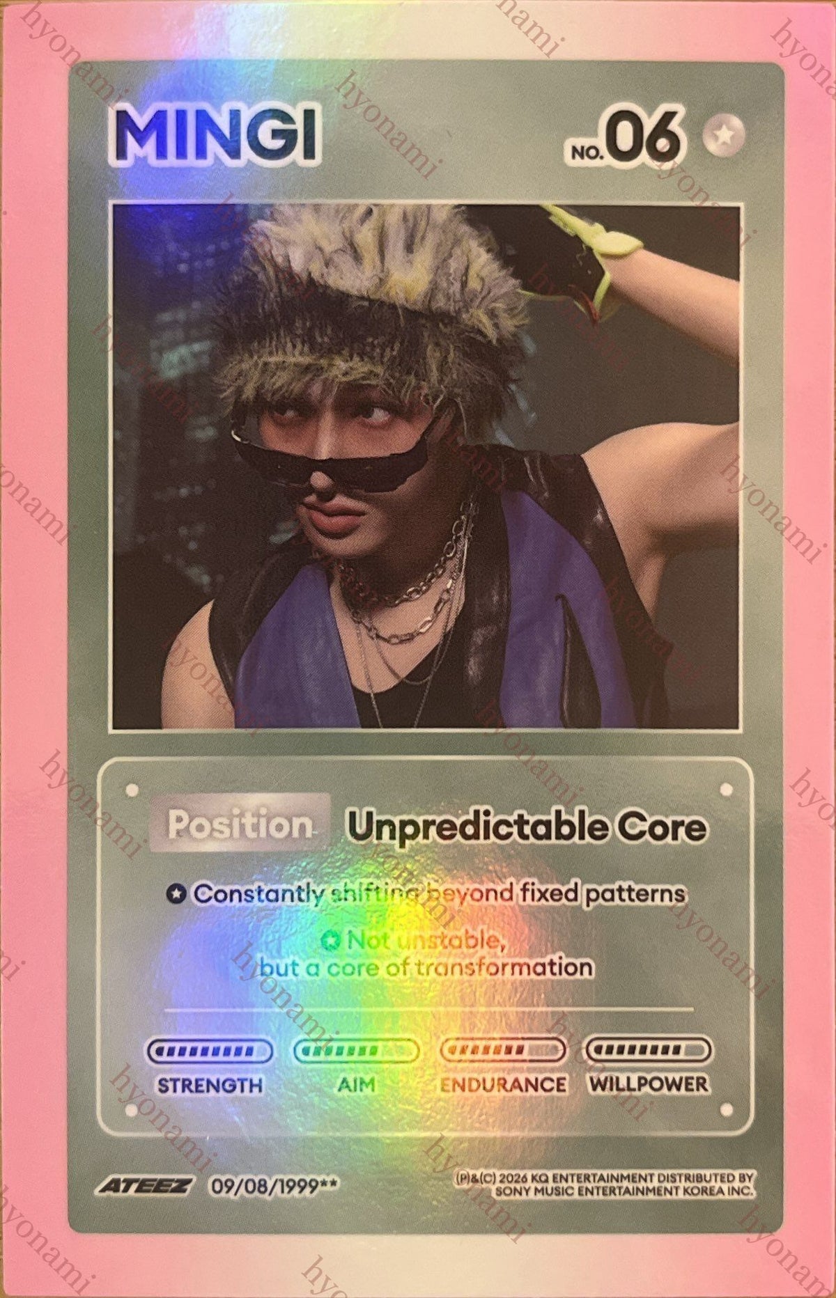ATEEZ Golden hour part. 5 Z ver. character card Mingi