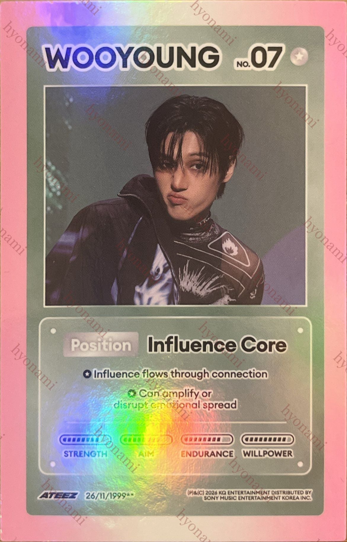 ATEEZ Golden hour part. 5 Z ver. character card Wooyoung