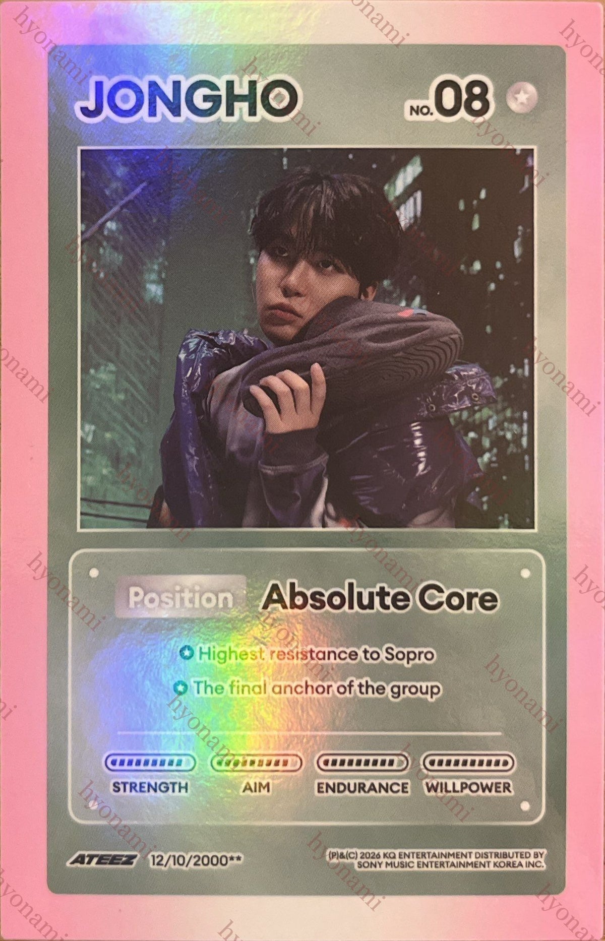 ATEEZ Golden hour part. 5 Z ver. character card Jongho