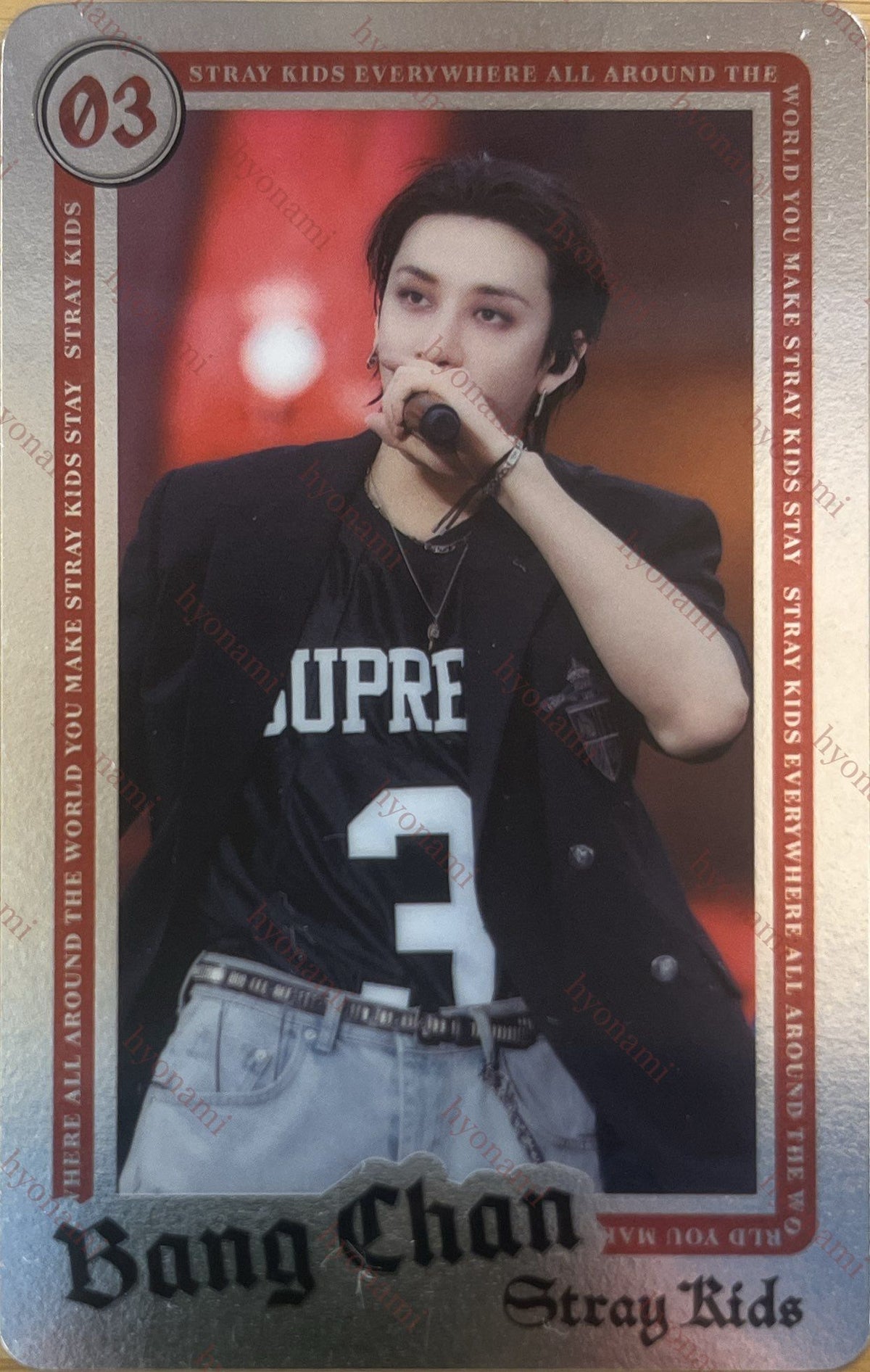 Stray Kids World Tour dominATE JAPAN live photocard red ver Bang Chan